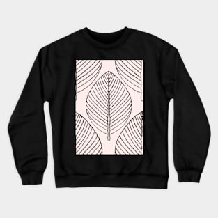 Tropical foliage in cream and dark chocolate Crewneck Sweatshirt